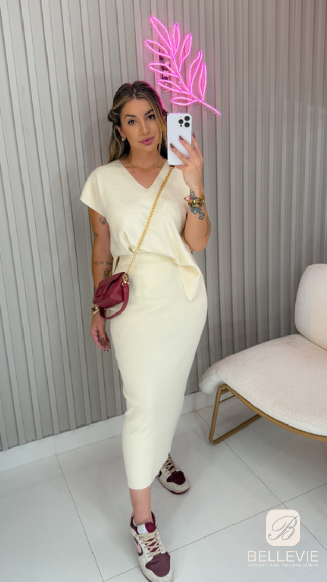 Conjunto Susan Blusa + Saia Tricot Modal - Use Bellevie