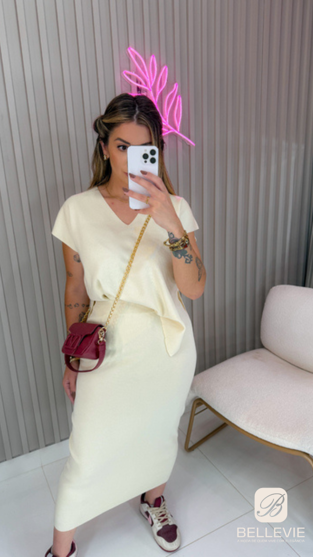 Conjunto Susan Blusa + Saia Tricot Modal - Use Bellevie