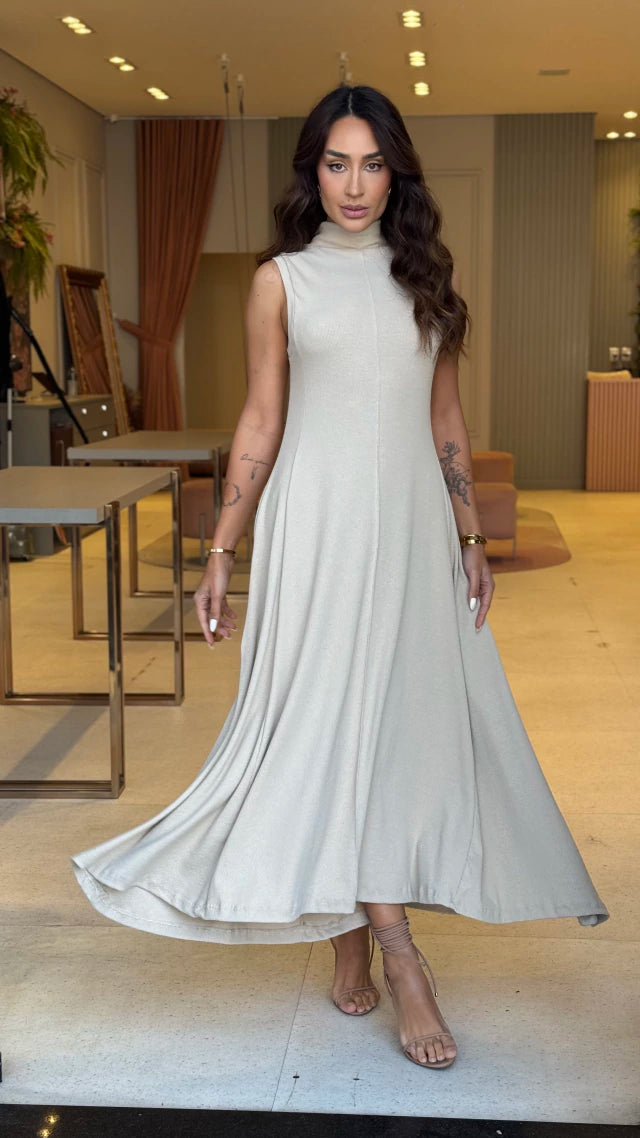 Vestido Canelado Gola Yarin – Use Bellevie